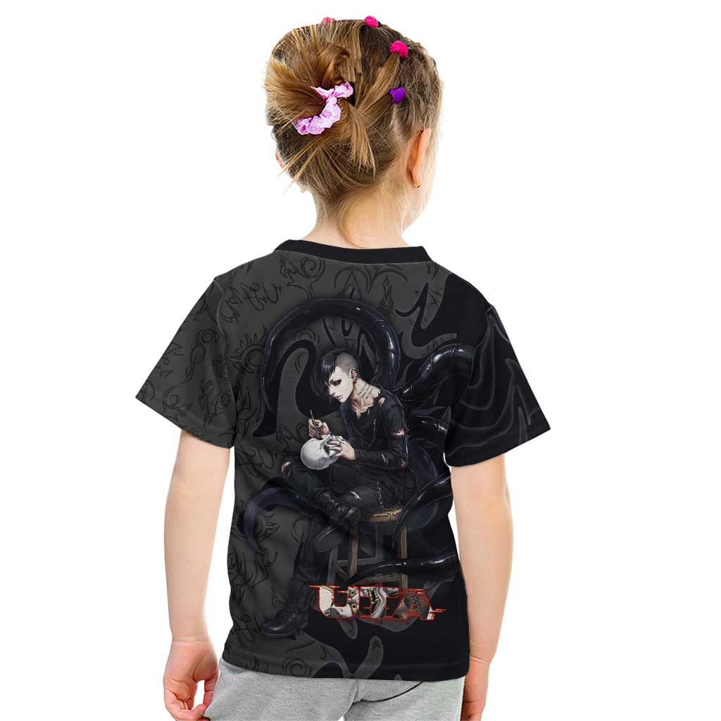 Uta Tokyo Ghoul Kid T Shirt Dark Urban Tattoo Style with Oni Mask Elements