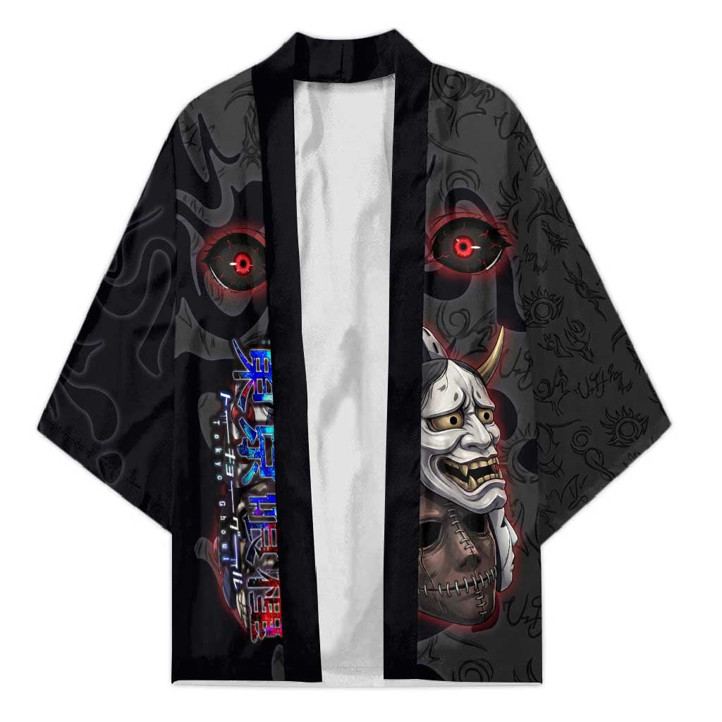 Uta Tokyo Ghoul Kimono Dark Urban Tattoo Style with Oni Mask Elements