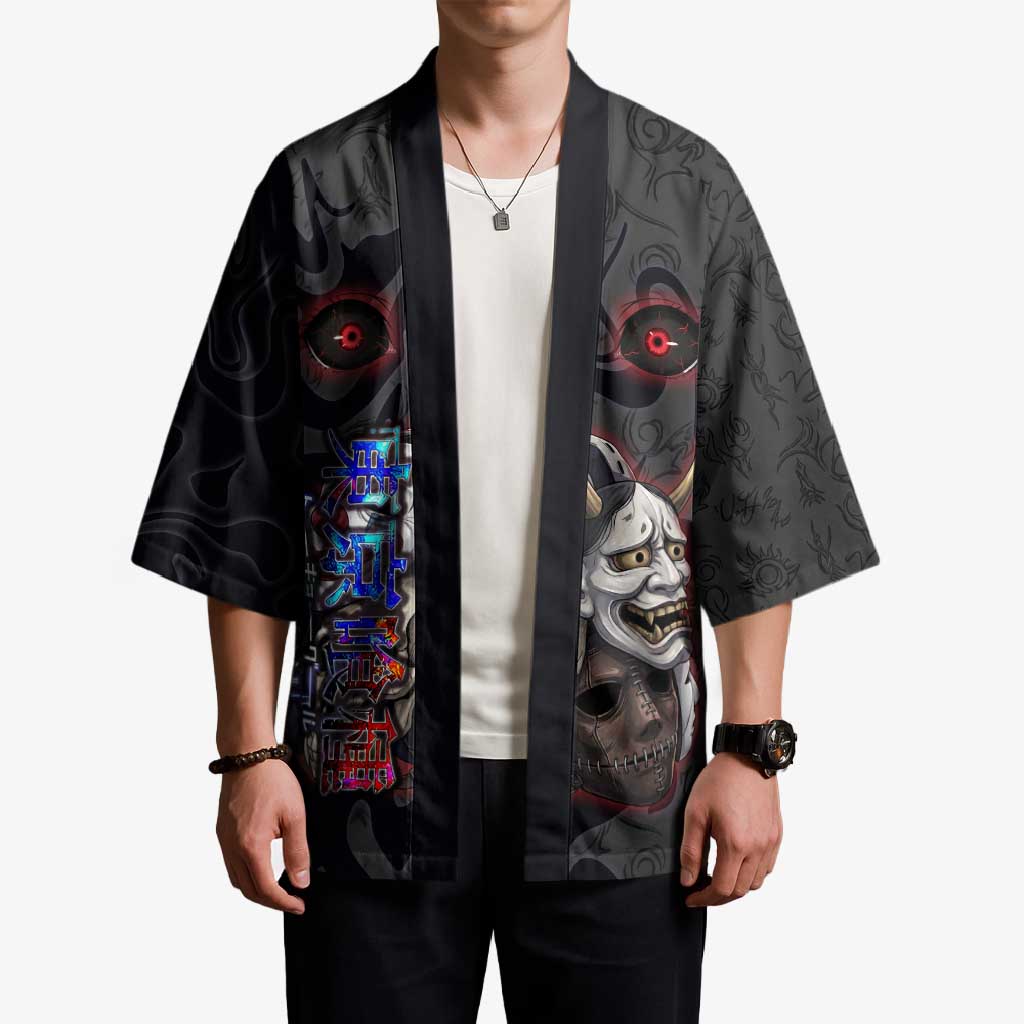Uta Tokyo Ghoul Kimono Dark Urban Tattoo Style with Oni Mask Elements