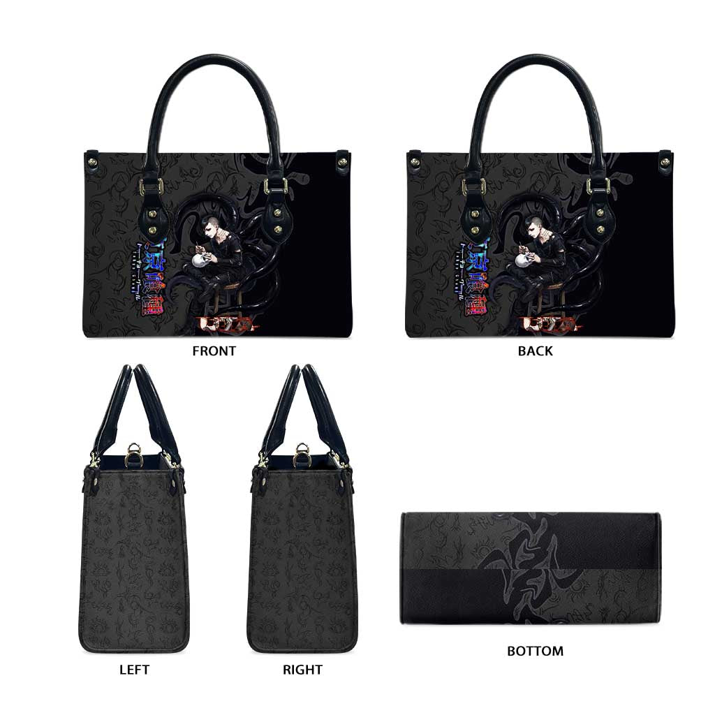 Uta Tokyo Ghoul Leather Bag Dark Urban Tattoo Style with Oni Mask Elements
