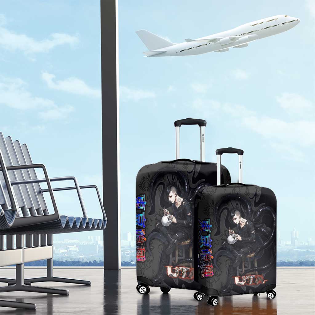 Uta Tokyo Ghoul Luggage Cover Dark Urban Tattoo Style with Oni Mask Elements