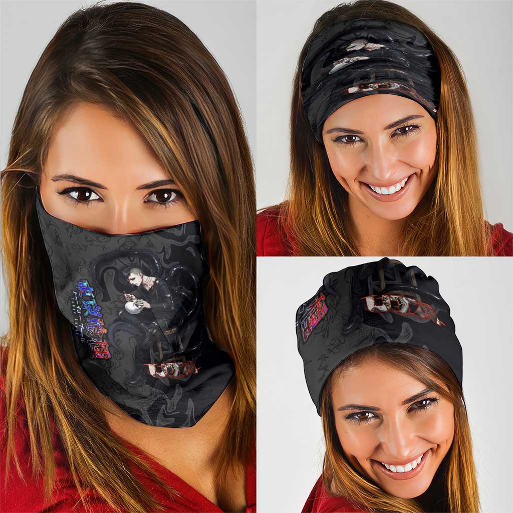 Uta Tokyo Ghoul Neck Gaiter Dark Urban Tattoo Style with Oni Mask Elements