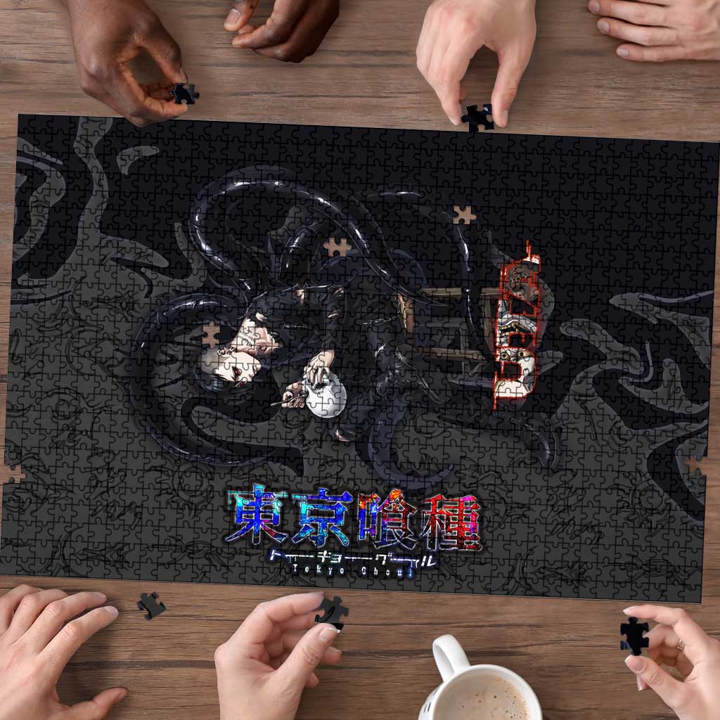 Uta Tokyo Ghoul Puzzle Dark Urban Tattoo Style with Oni Mask Elements