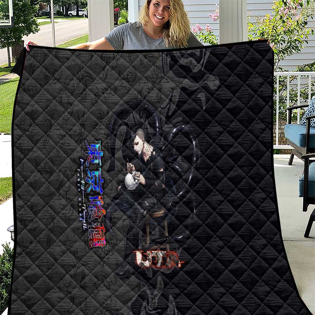 Uta Tokyo Ghoul Quilt Dark Urban Tattoo Style with Oni Mask Elements