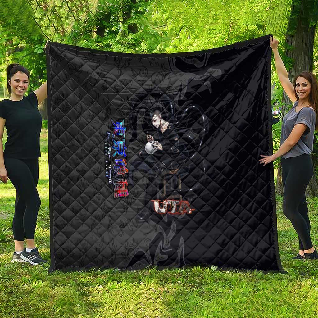 Uta Tokyo Ghoul Quilt Dark Urban Tattoo Style with Oni Mask Elements