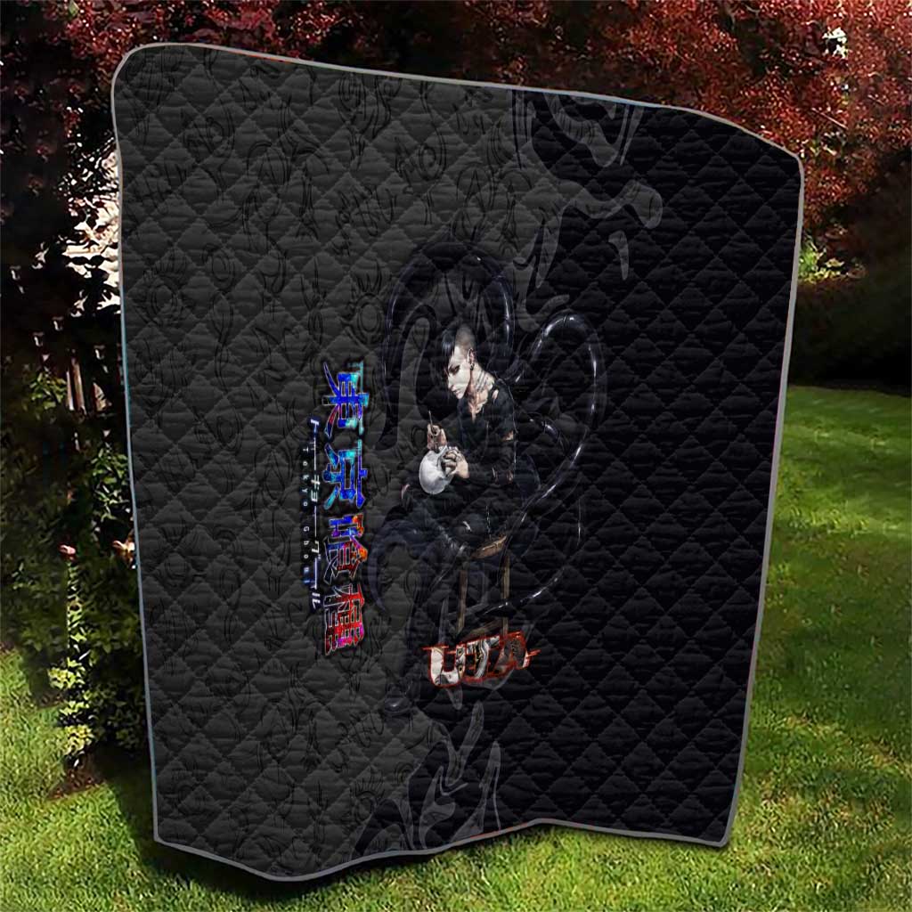 Uta Tokyo Ghoul Quilt Dark Urban Tattoo Style with Oni Mask Elements
