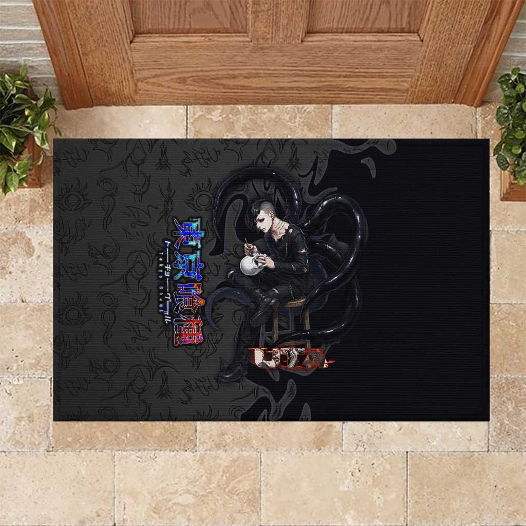 Uta Tokyo Ghoul Rubber Doormat Dark Urban Tattoo Style with Oni Mask Elements