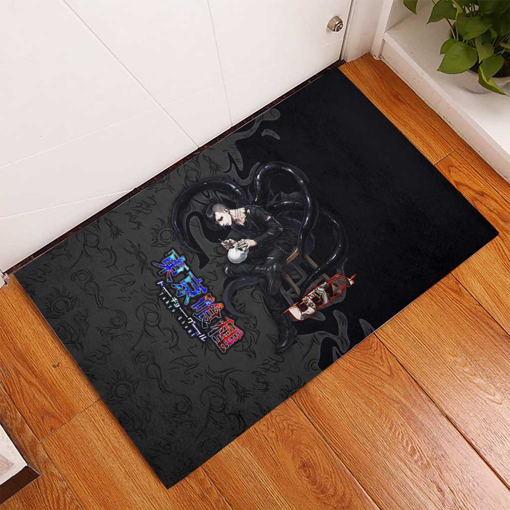 Uta Tokyo Ghoul Rubber Doormat Dark Urban Tattoo Style with Oni Mask Elements