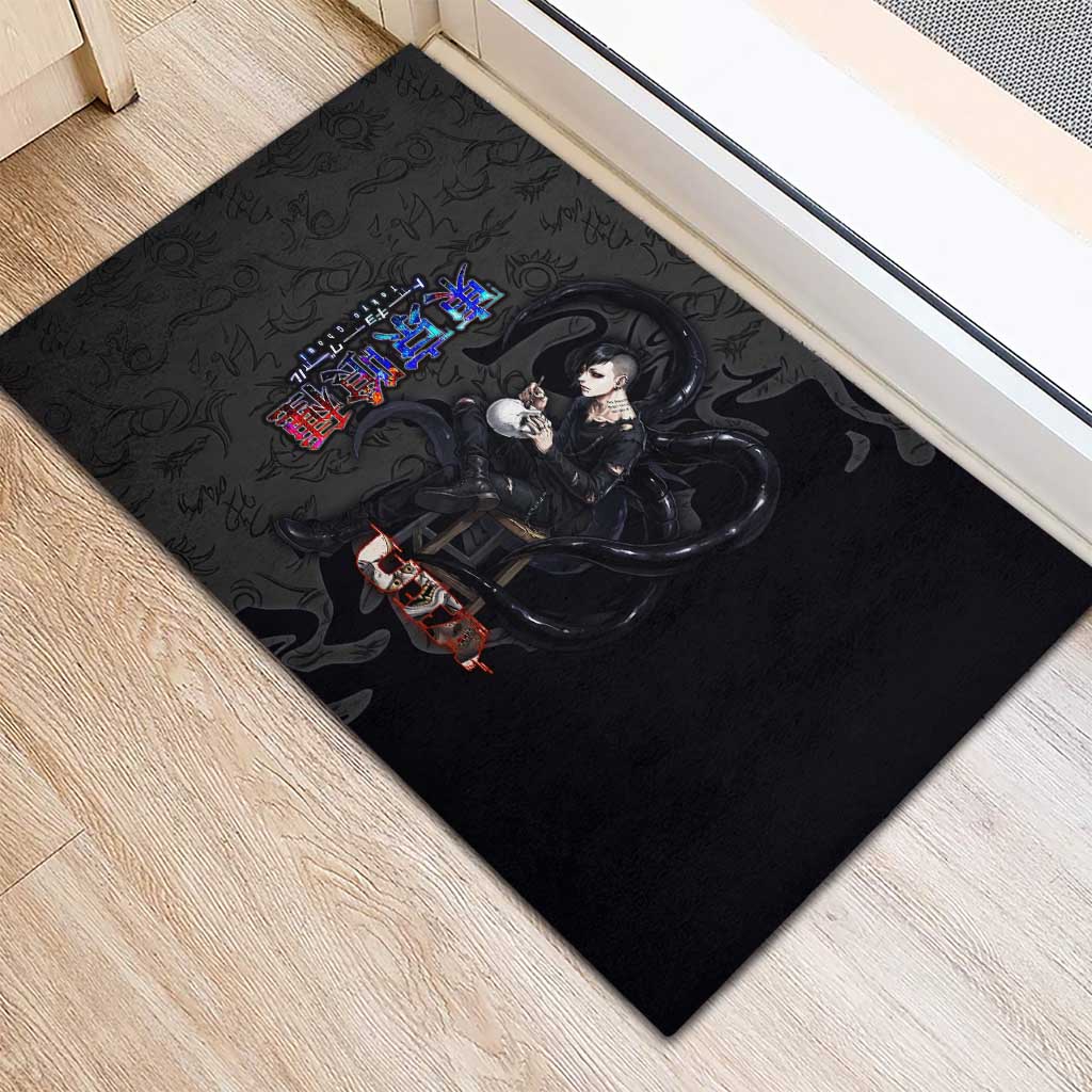 Uta Tokyo Ghoul Rubber Doormat Dark Urban Tattoo Style with Oni Mask Elements