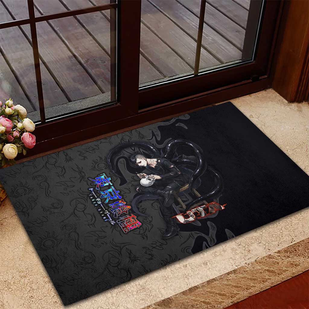 Uta Tokyo Ghoul Rubber Doormat Dark Urban Tattoo Style with Oni Mask Elements