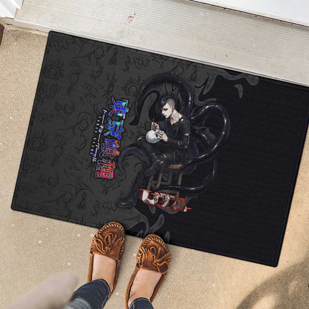 Uta Tokyo Ghoul Rubber Doormat Dark Urban Tattoo Style with Oni Mask Elements