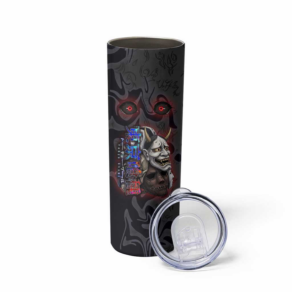 Uta Tokyo Ghoul Skinny Tumbler Dark Urban Tattoo Style with Oni Mask Elements