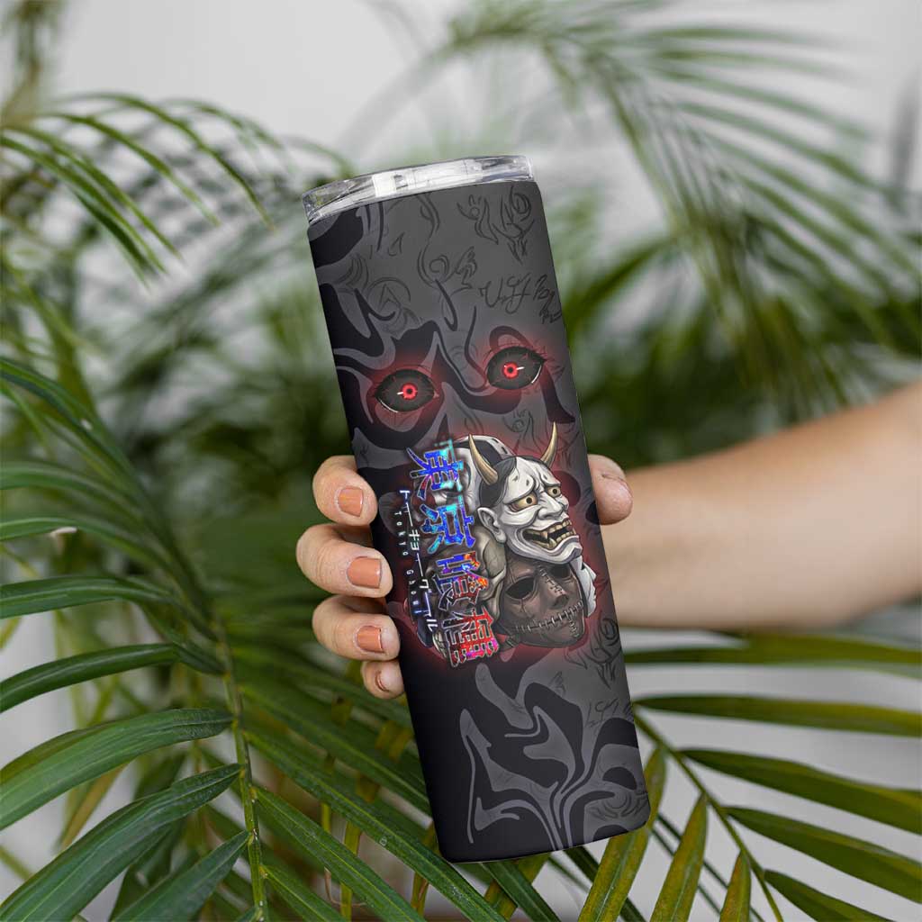 Uta Tokyo Ghoul Skinny Tumbler Dark Urban Tattoo Style with Oni Mask Elements