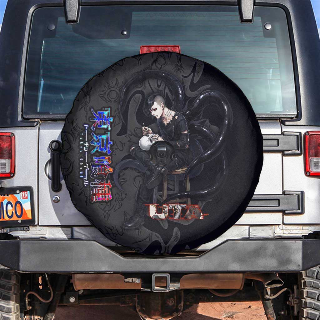 Uta Tokyo Ghoul Spare Tire Cover Dark Urban Tattoo Style with Oni Mask Elements