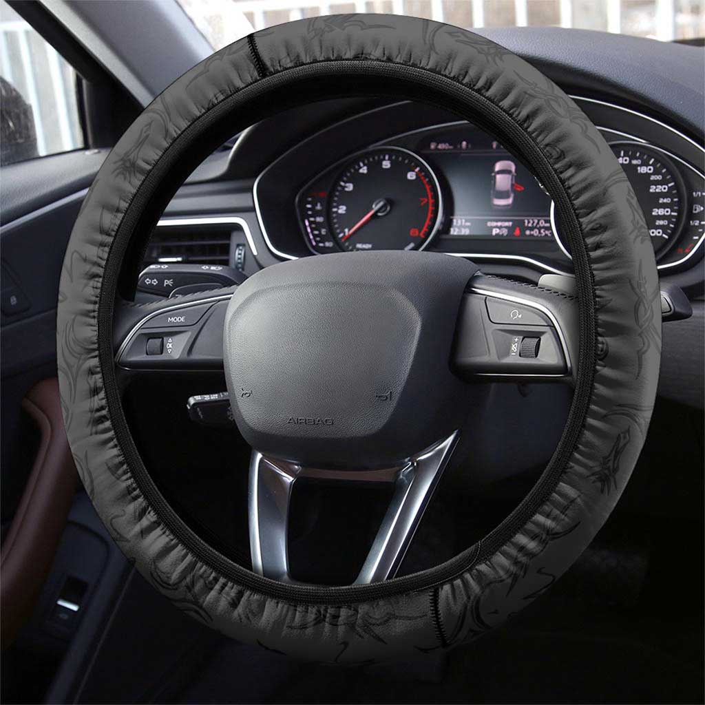 Uta Tokyo Ghoul Steering Wheel Cover Dark Urban Tattoo Style with Oni Mask Elements