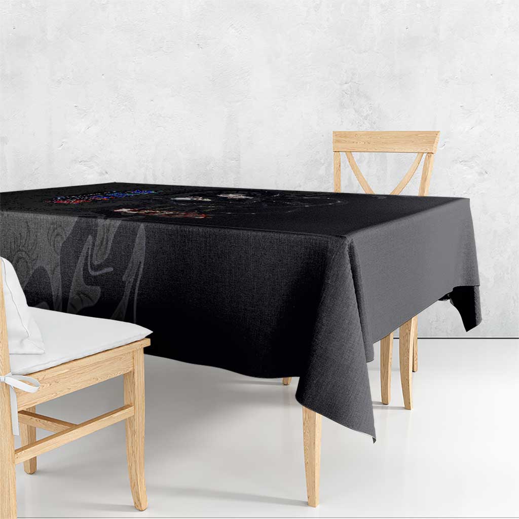 Uta Tokyo Ghoul Tablecloth Dark Urban Tattoo Style with Oni Mask Elements