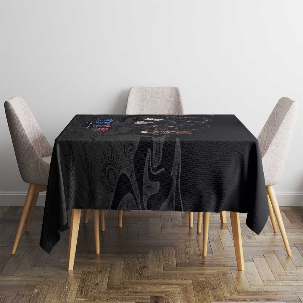 Uta Tokyo Ghoul Tablecloth Dark Urban Tattoo Style with Oni Mask Elements