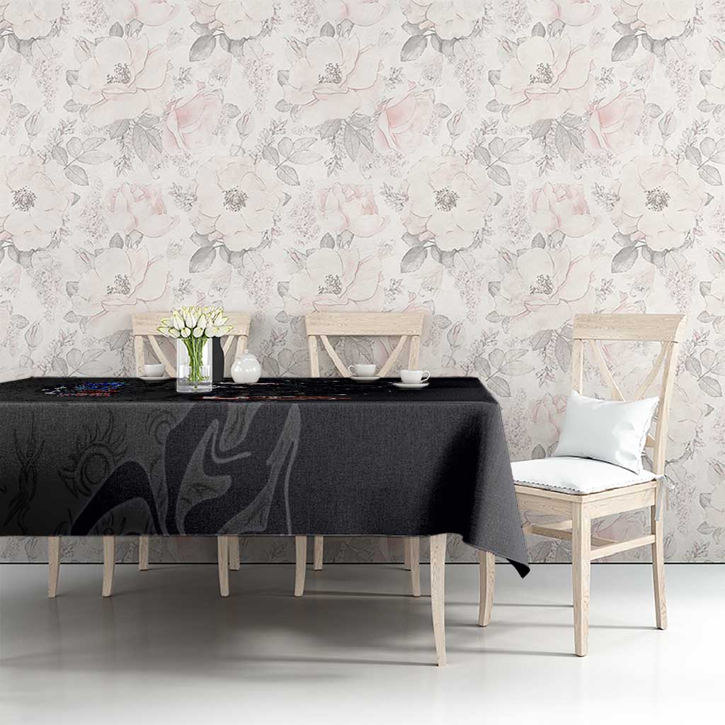 Uta Tokyo Ghoul Tablecloth Dark Urban Tattoo Style with Oni Mask Elements