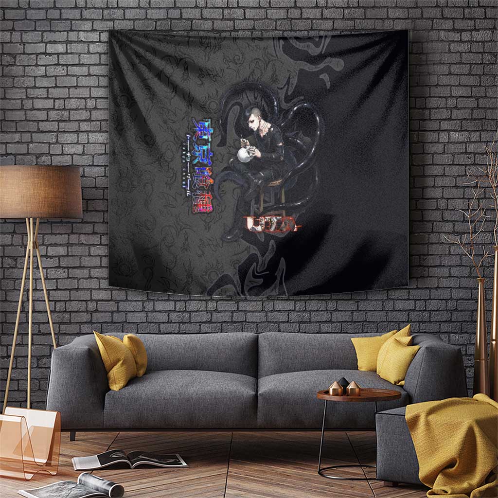 Uta Tokyo Ghoul Tapestry Dark Urban Tattoo Style with Oni Mask Elements