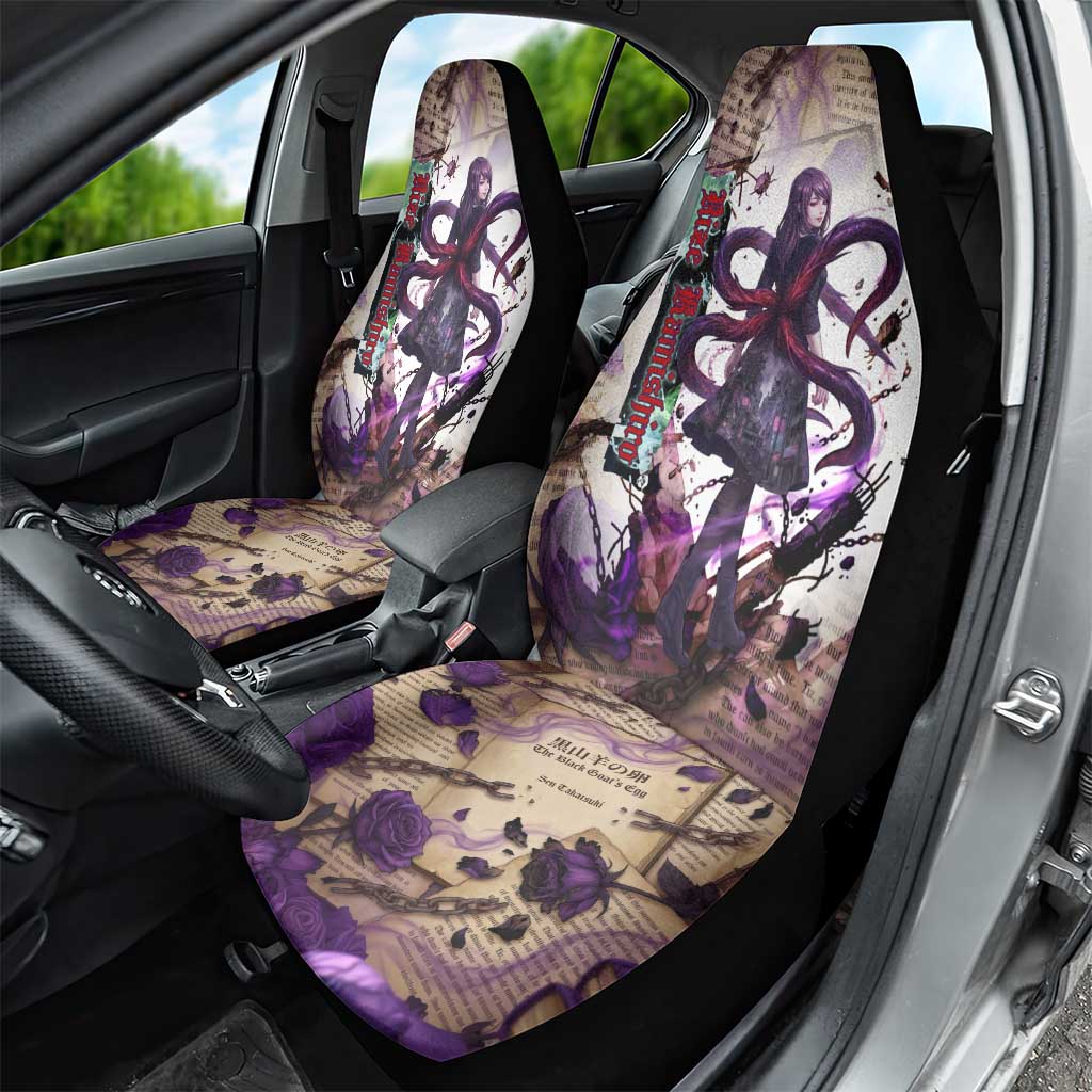 Rize Kamishiro Tokyo Ghoul Car Seat Cover Gothic Collage Style with Newspaper and Purple Rose Motif