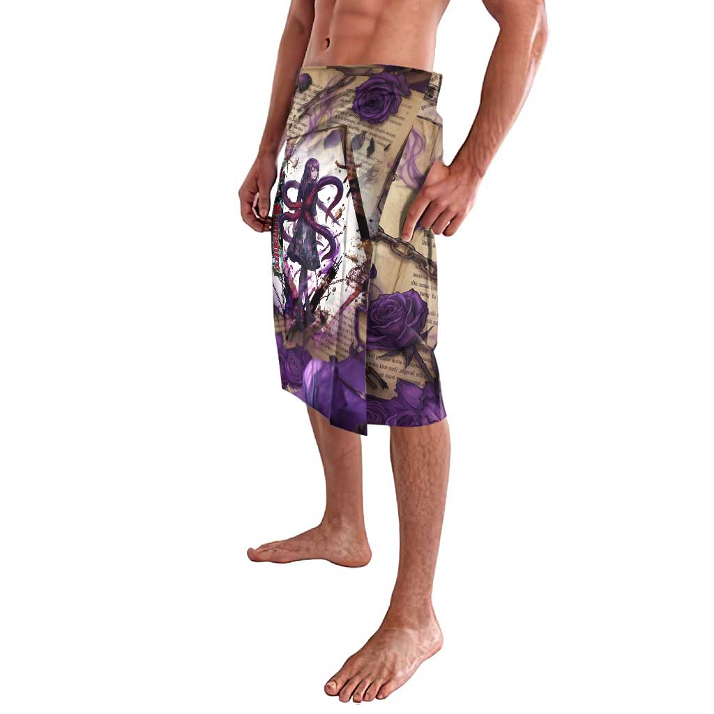 Rize Kamishiro Tokyo Ghoul Lavalava Gothic Collage Style with Newspaper and Purple Rose Motif