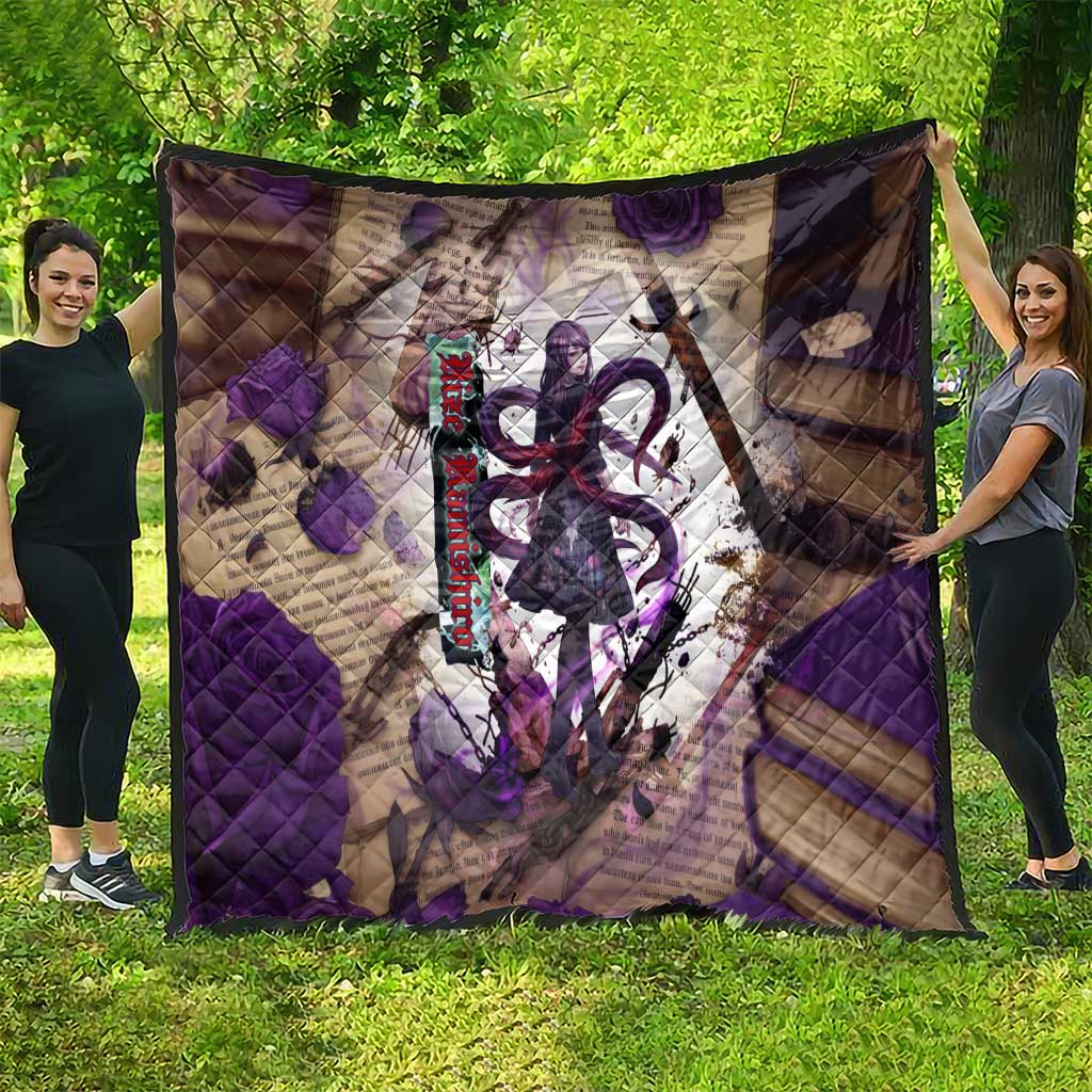 Rize Kamishiro Tokyo Ghoul Quilt Gothic Collage Style with Newspaper and Purple Rose Motif