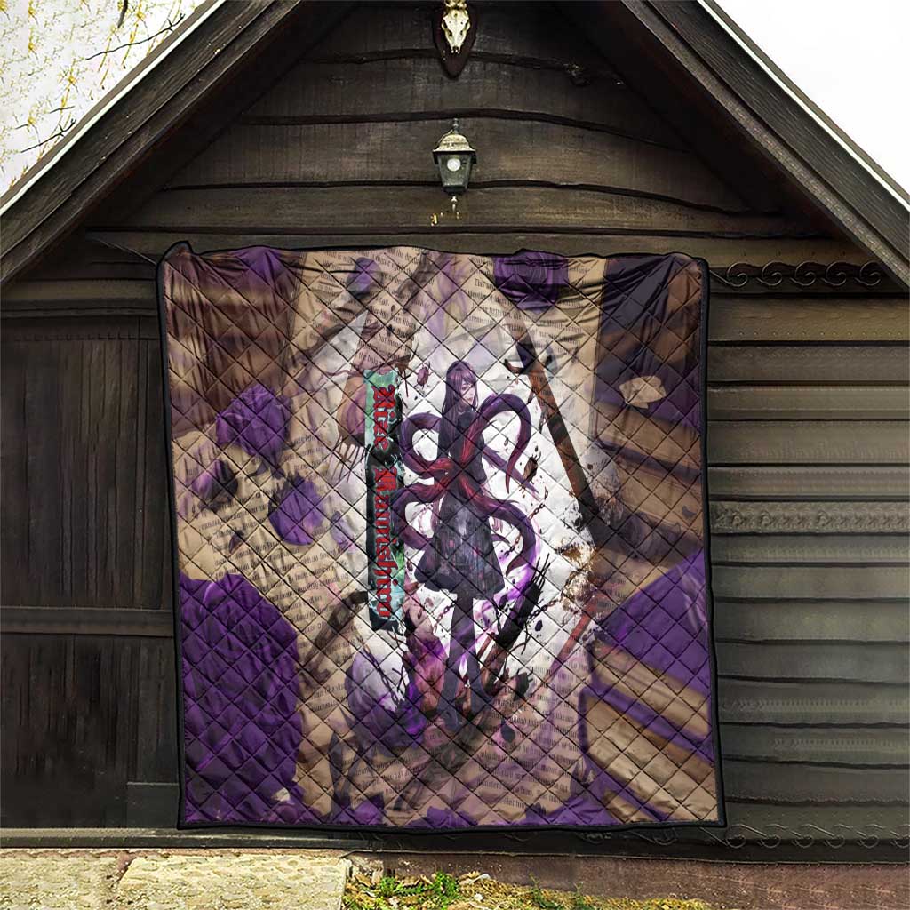 Rize Kamishiro Tokyo Ghoul Quilt Gothic Collage Style with Newspaper and Purple Rose Motif