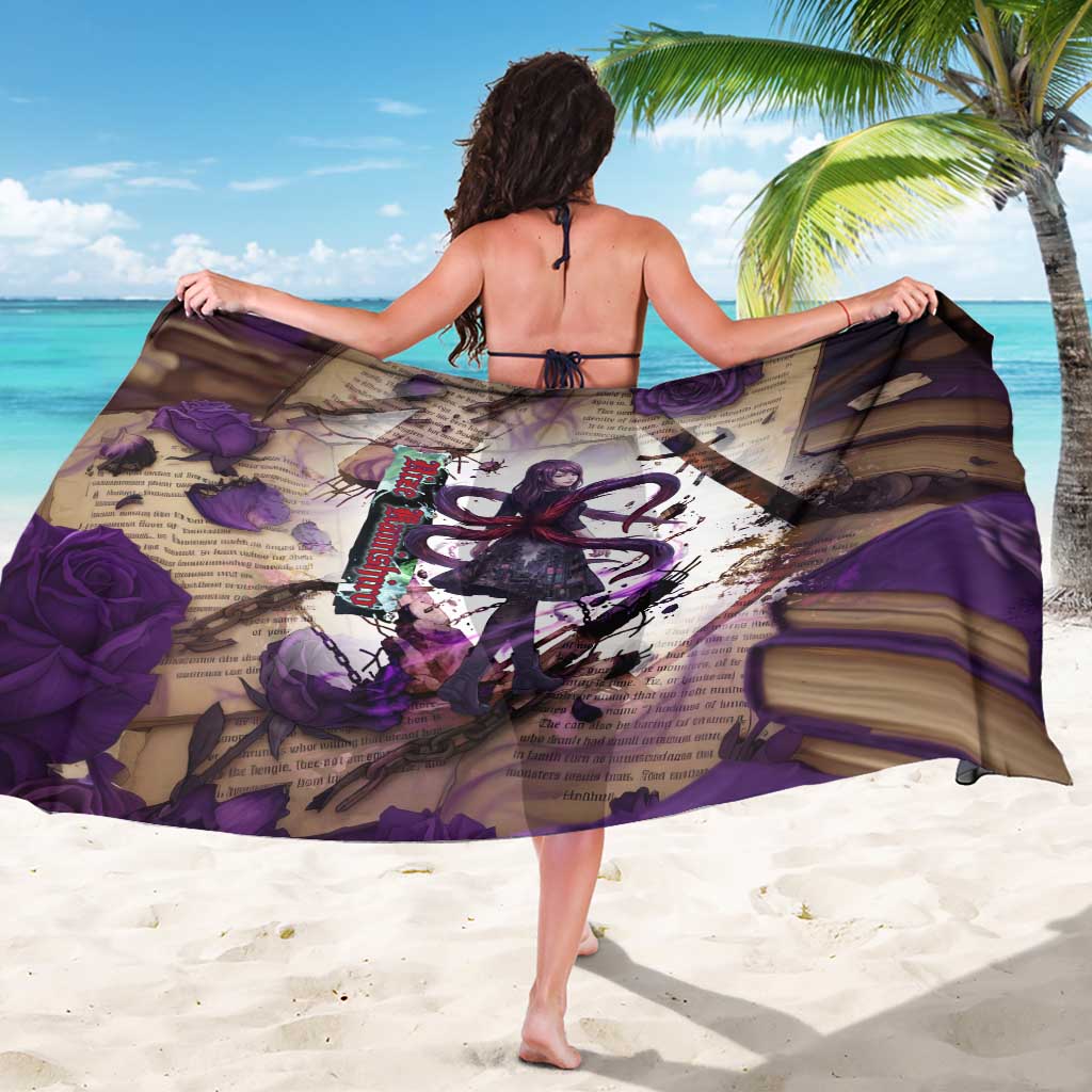 Rize Kamishiro Tokyo Ghoul Sarong Gothic Collage Style with Newspaper and Purple Rose Motif