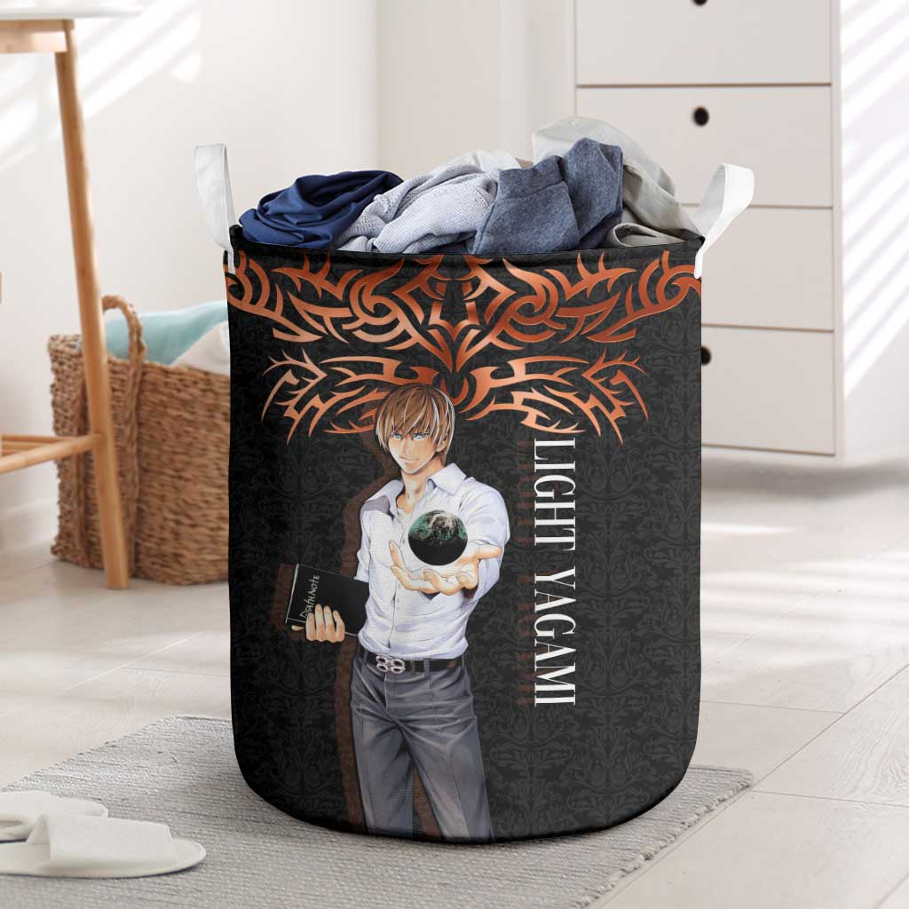 Light Yagami Death Note Laundry Basket Tribal Anime Fusion Style