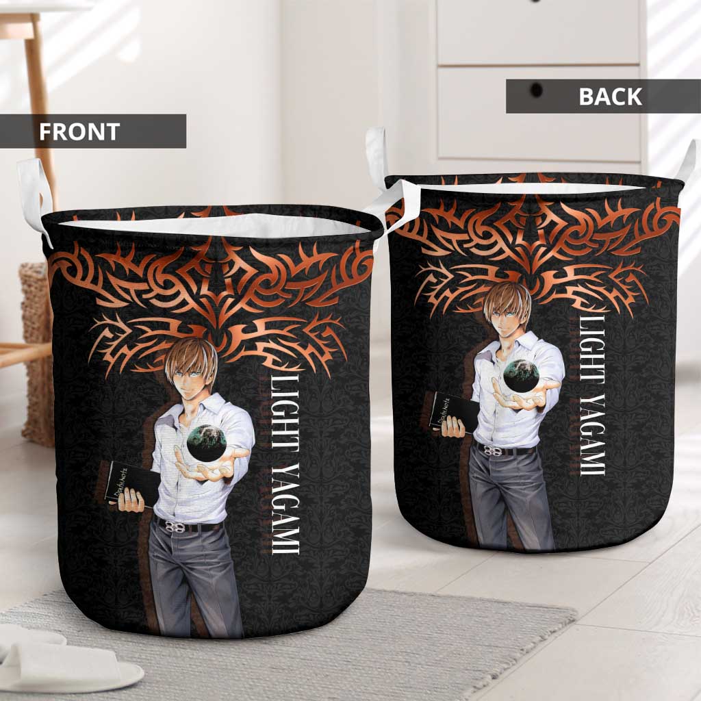 Light Yagami Death Note Laundry Basket Tribal Anime Fusion Style