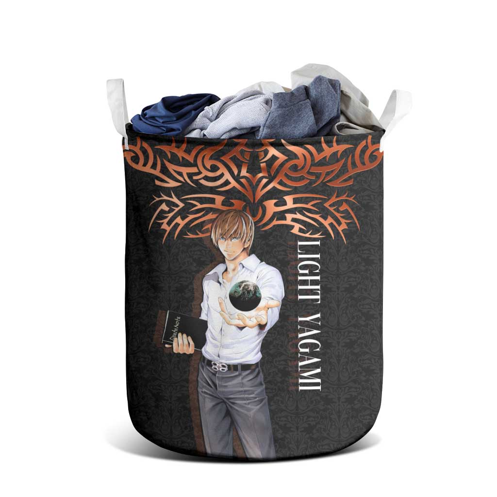 Light Yagami Death Note Laundry Basket Tribal Anime Fusion Style