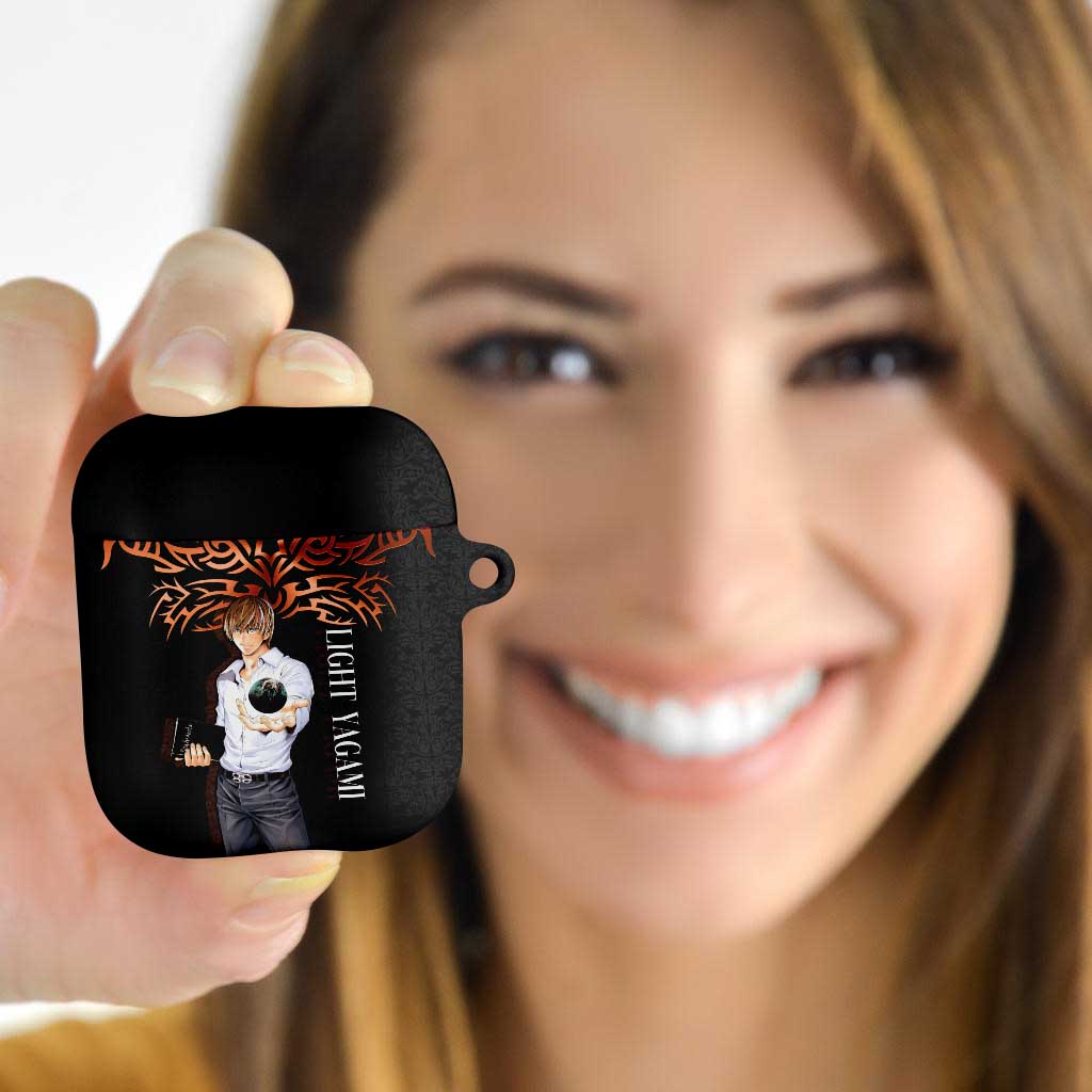 Light Yagami Death Note AirPods Case Tribal Anime Fusion Style