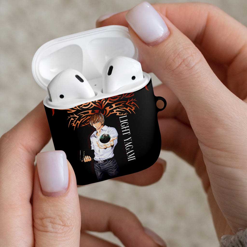 Light Yagami Death Note AirPods Case Tribal Anime Fusion Style
