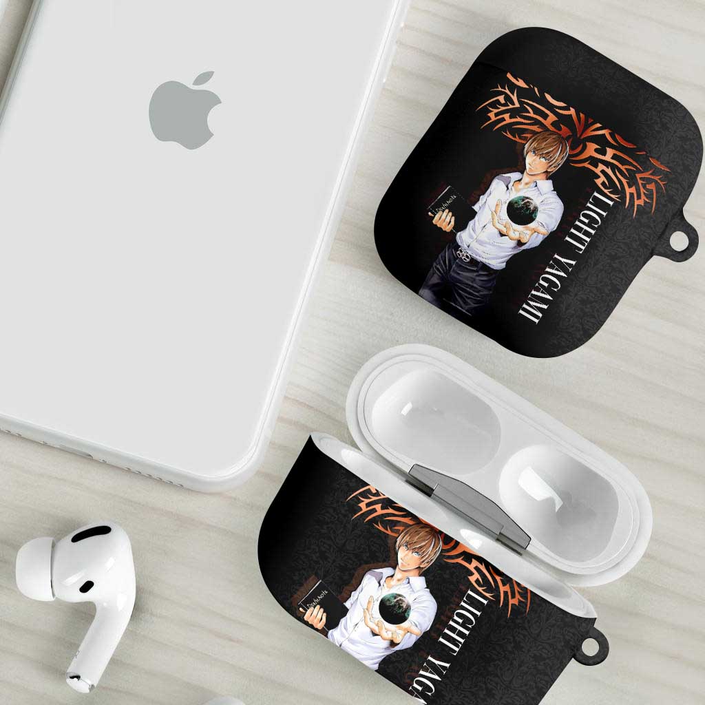 Light Yagami Death Note AirPods Case Tribal Anime Fusion Style