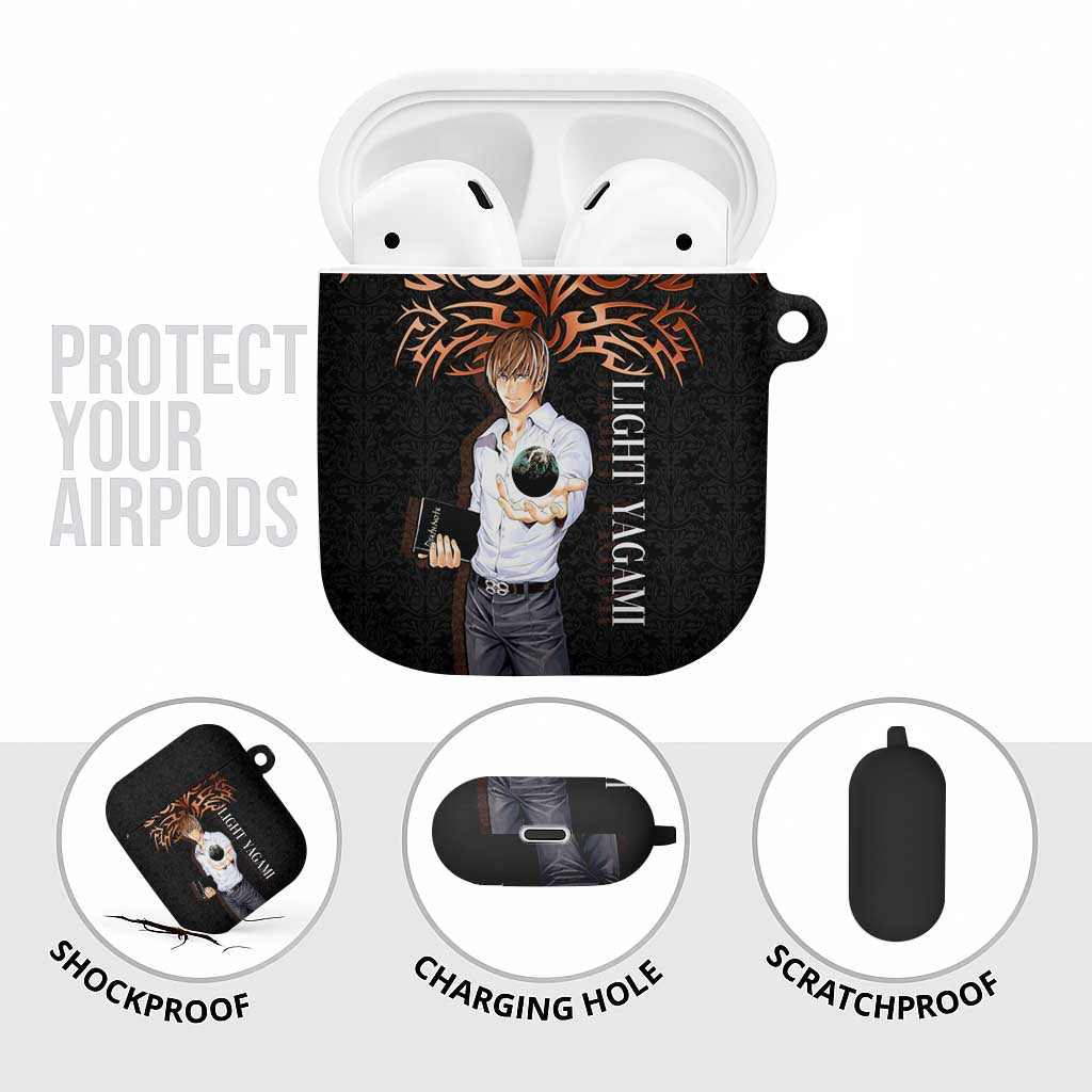 Light Yagami Death Note AirPods Case Tribal Anime Fusion Style