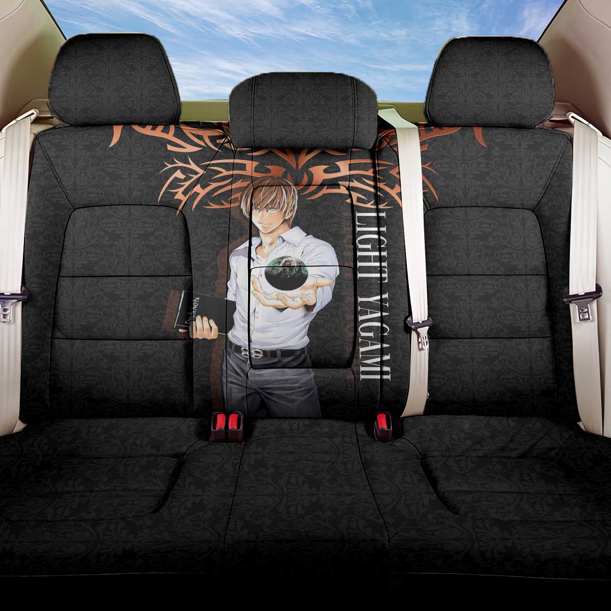Light Yagami Death Note Back Car Seat Cover Tribal Anime Fusion Style