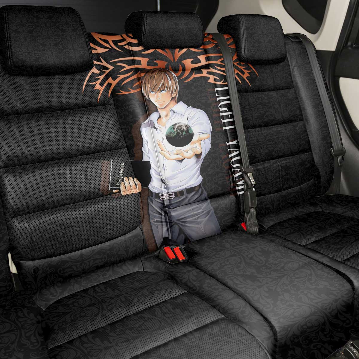 Light Yagami Death Note Back Car Seat Cover Tribal Anime Fusion Style