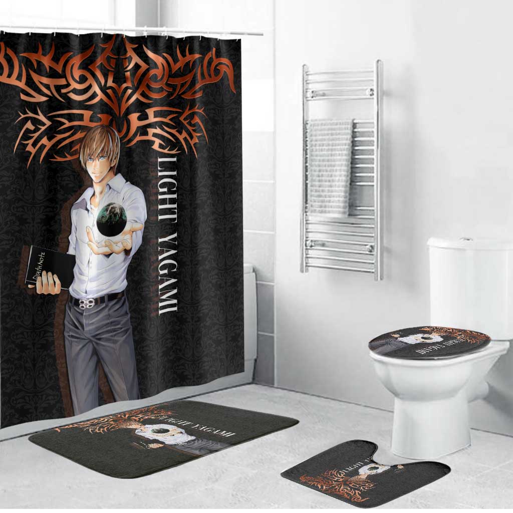 Light Yagami Death Note Bathroom Set Tribal Anime Fusion Style