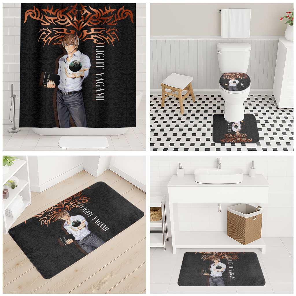 Light Yagami Death Note Bathroom Set Tribal Anime Fusion Style