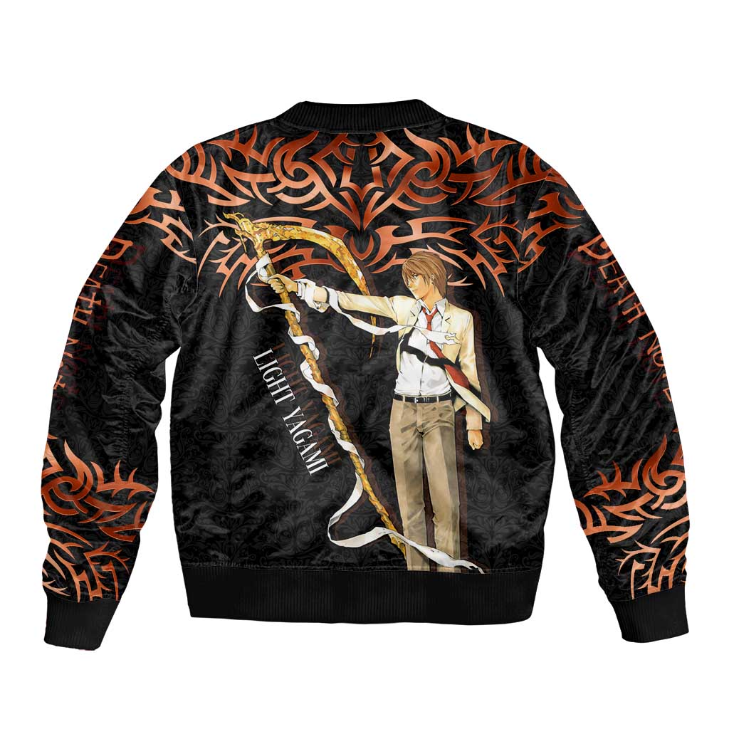 Light Yagami Death Note Bomber Jacket Tribal Anime Fusion Style