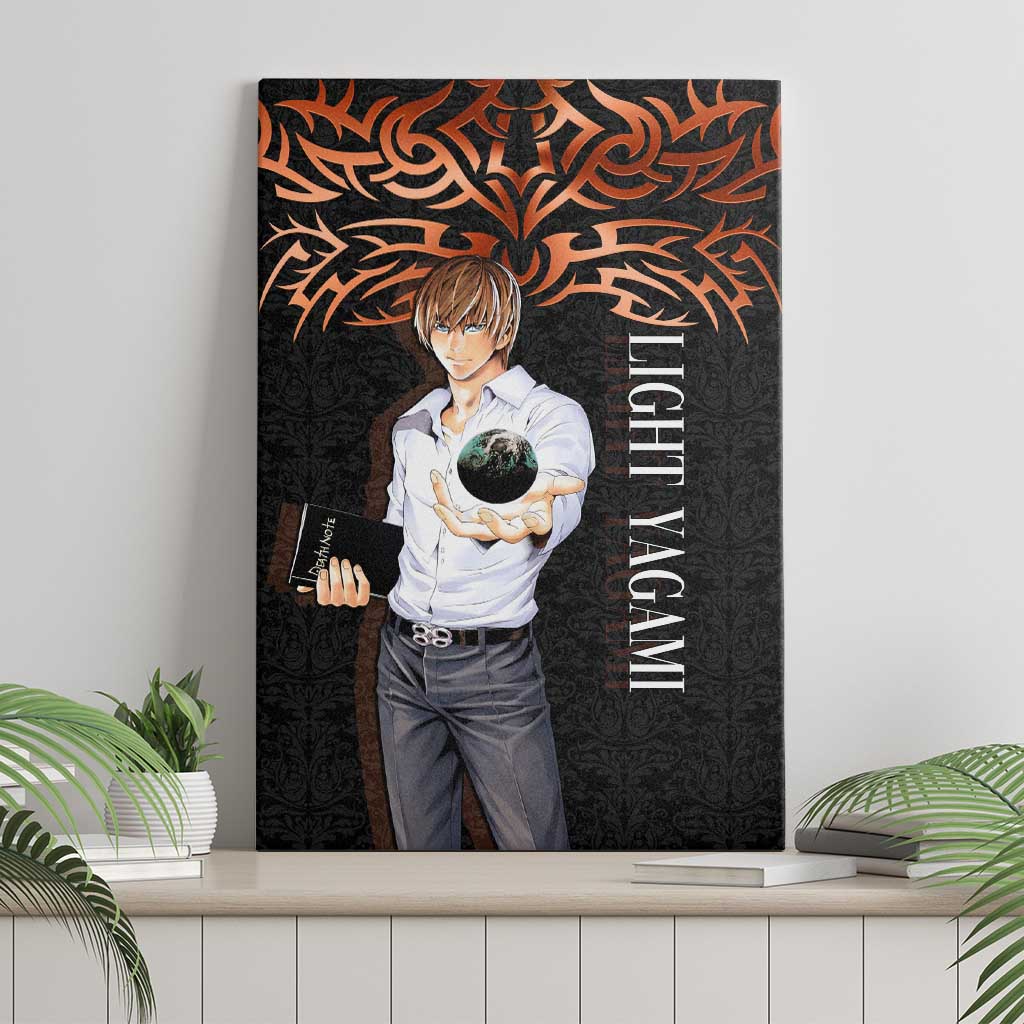 Light Yagami Death Note Canvas Wall Art Tribal Anime Fusion Style