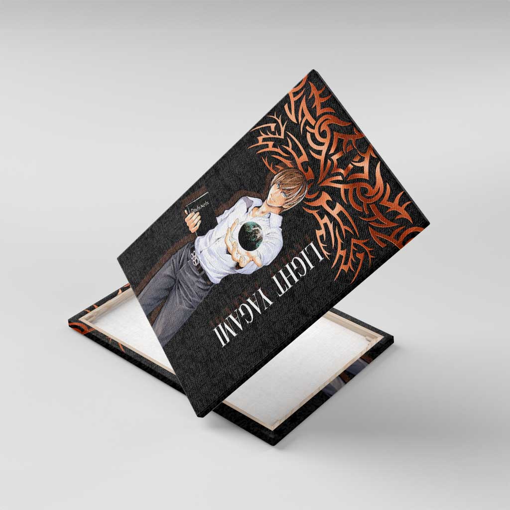 Light Yagami Death Note Canvas Wall Art Tribal Anime Fusion Style