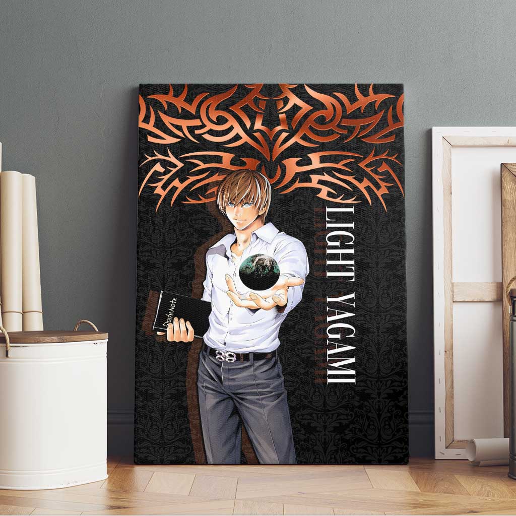 Light Yagami Death Note Canvas Wall Art Tribal Anime Fusion Style