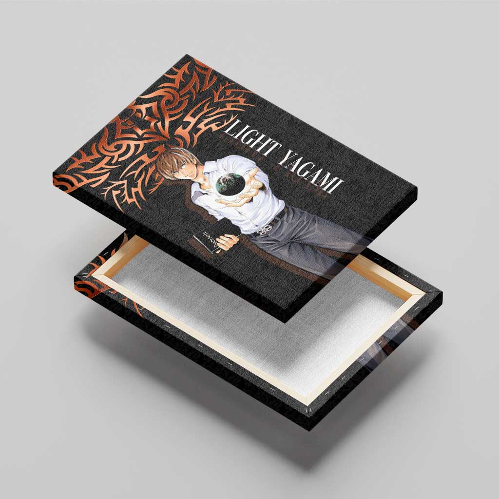Light Yagami Death Note Canvas Wall Art Tribal Anime Fusion Style