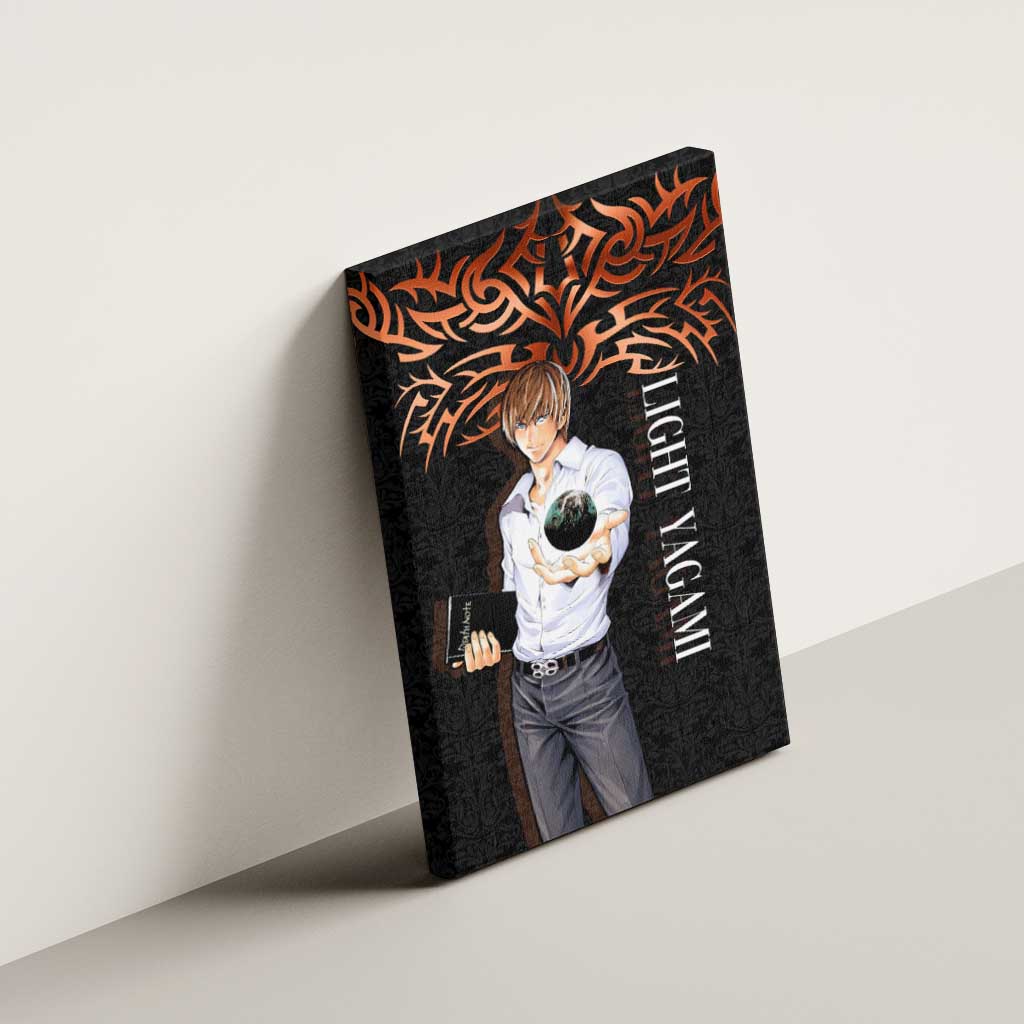 Light Yagami Death Note Canvas Wall Art Tribal Anime Fusion Style