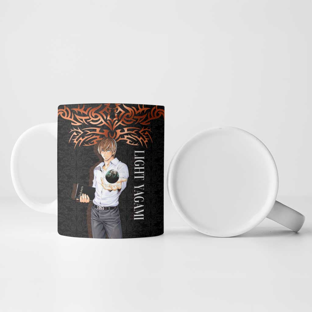 Light Yagami Death Note Ceramic Mug Tribal Anime Fusion Style