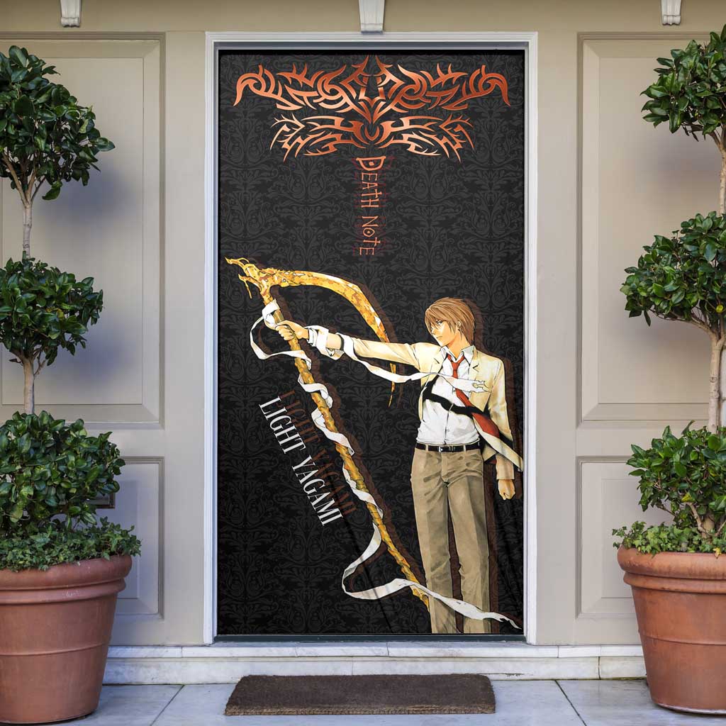 Light Yagami Death Note Door Cover Tribal Anime Fusion Style
