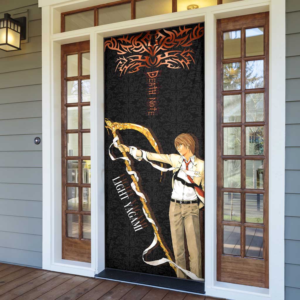 Light Yagami Death Note Door Cover Tribal Anime Fusion Style
