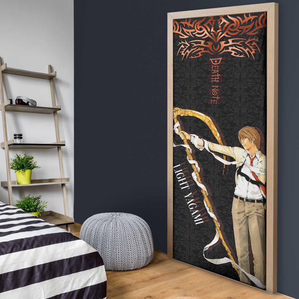 Light Yagami Death Note Door Cover Tribal Anime Fusion Style