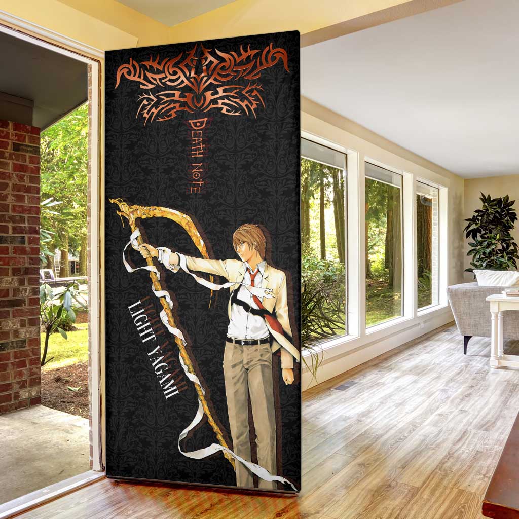 Light Yagami Death Note Door Cover Tribal Anime Fusion Style